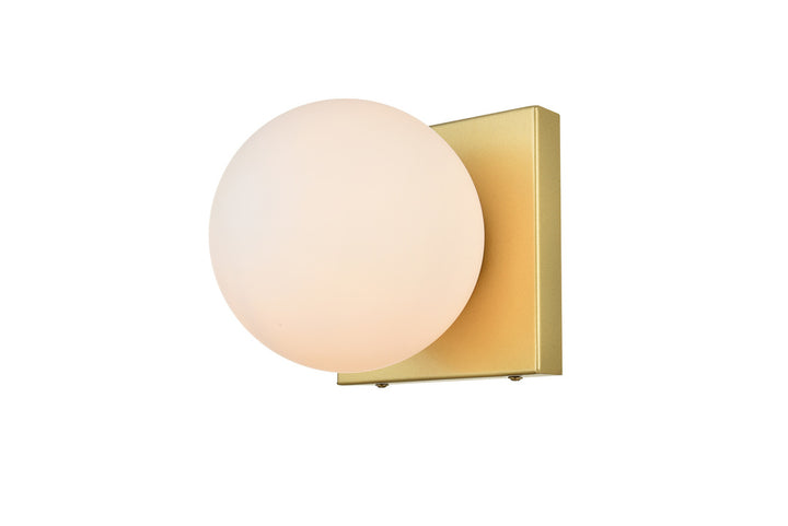 Steel Frame with Frosted White Glass Globe Wall Sconce by Living District - view 6