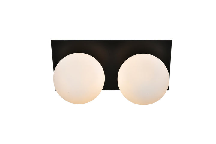 Steel Frame with Frosted Glass Globe Vanity Light