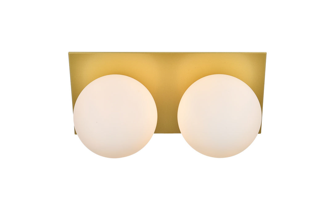Steel Frame with Frosted Glass Globe Vanity Light