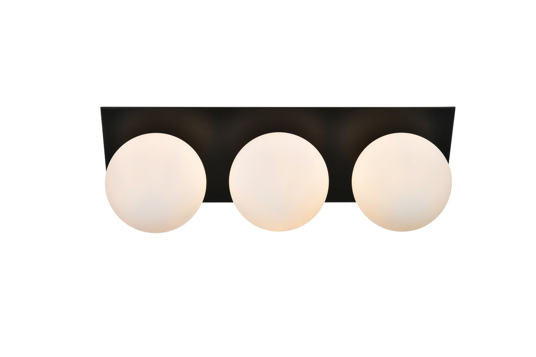 Steel Frame with Frosted Glass Globe Vanity Light