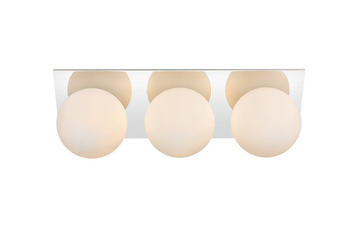 Steel Frame with Frosted Glass Globe Vanity Light