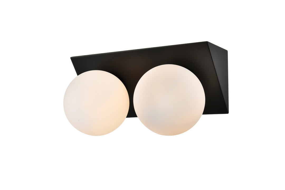 Steel Frame with Frosted Glass Globe Vanity Light