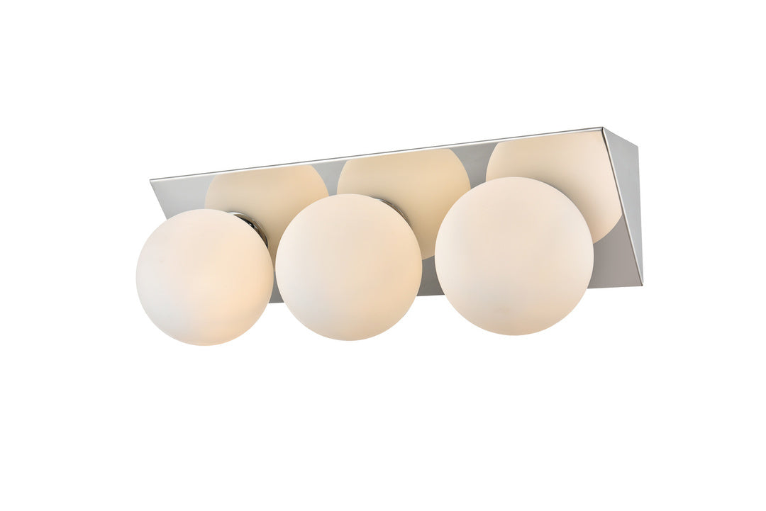 Steel Frame with Frosted Glass Globe Vanity Light