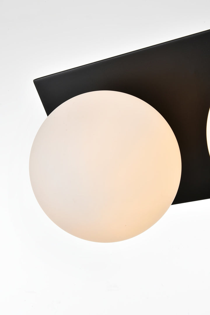 Steel Frame with Frosted Glass Globe Vanity Light
