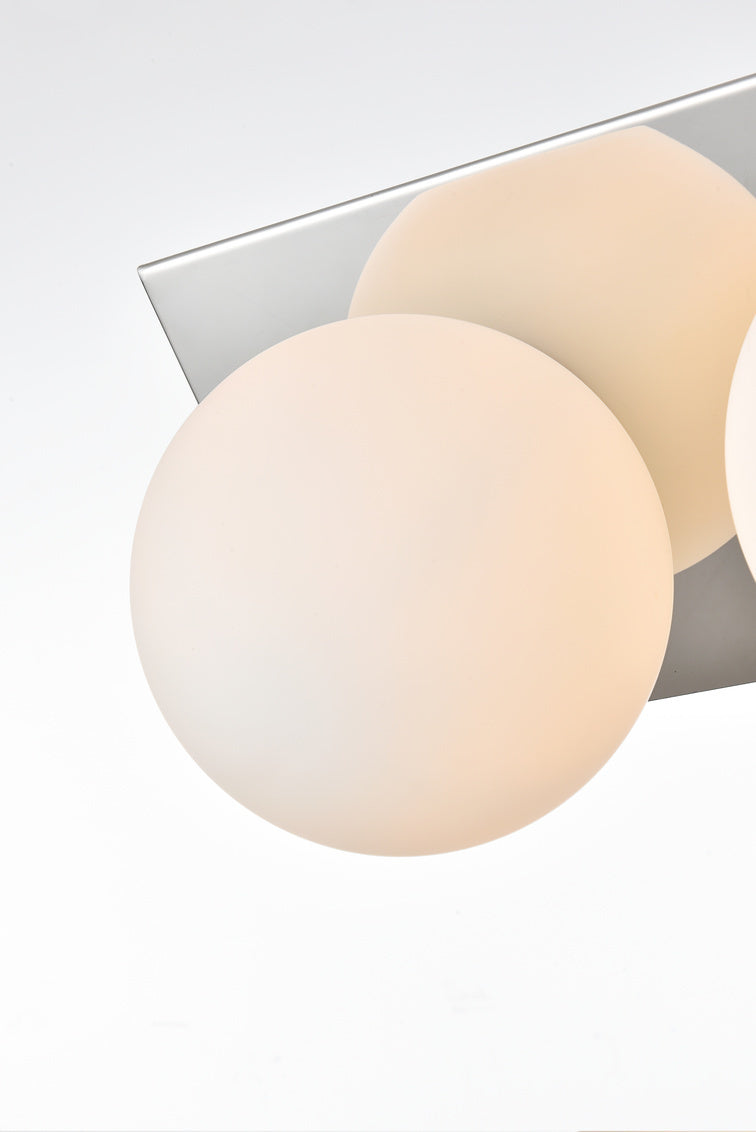 Steel Frame with Frosted Glass Globe Vanity Light
