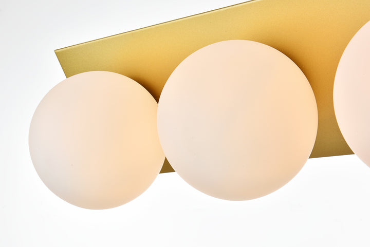 Steel Frame with Frosted Glass Globe Vanity Light