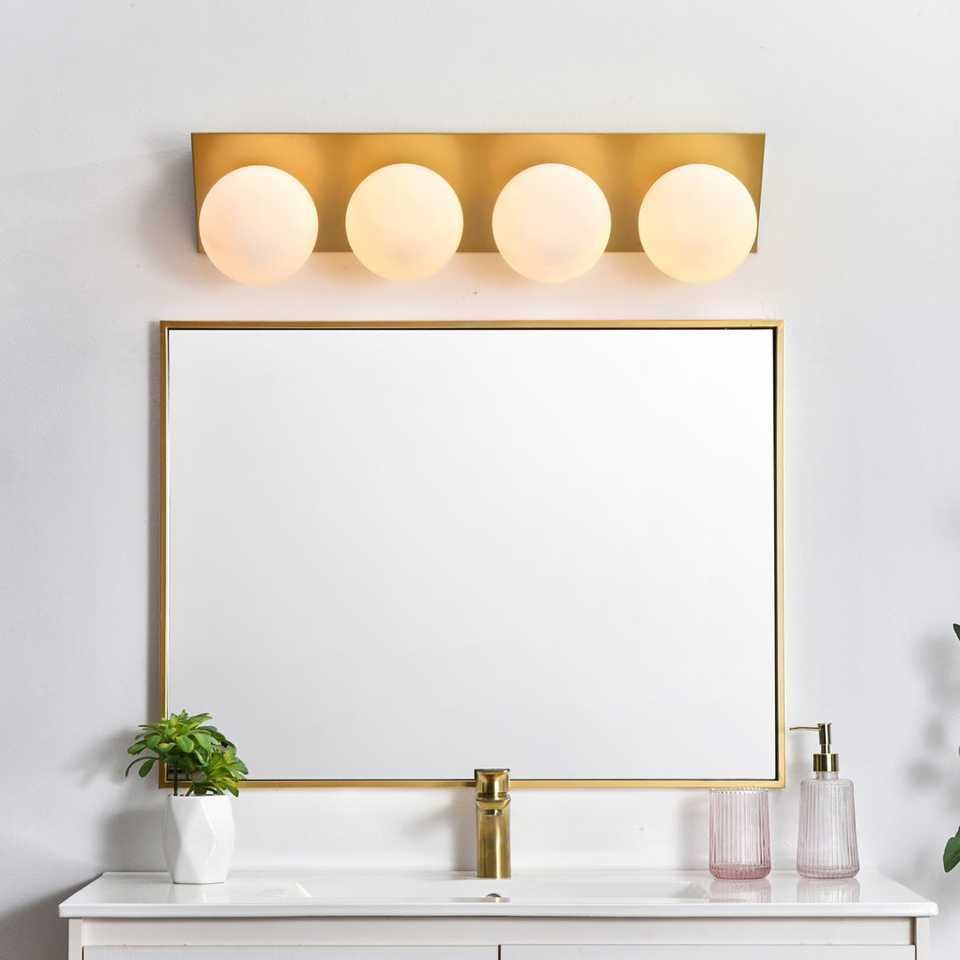 Steel Frame with Frosted Glass Globe Vanity Light