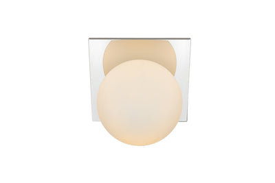 Steel Frame with Frosted Glass Globe Wall Sconce