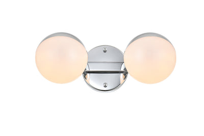 Steel Frame with Frosted White Acrylic Globe Vanity Light