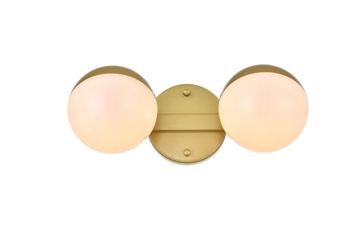 Steel Frame with Frosted White Acrylic Globe Vanity Light