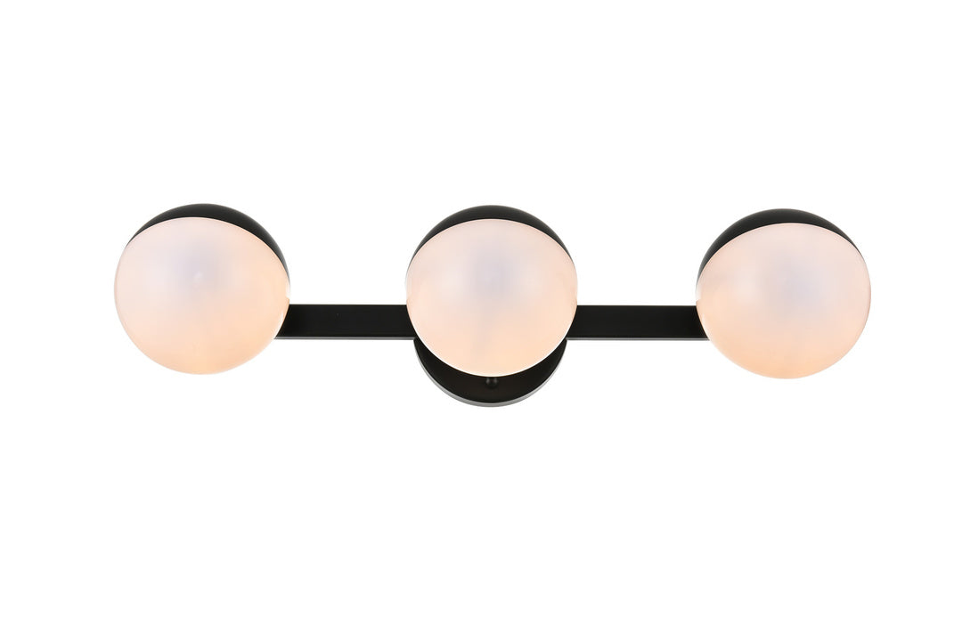 Steel Frame with Frosted White Acrylic Globe Vanity Light