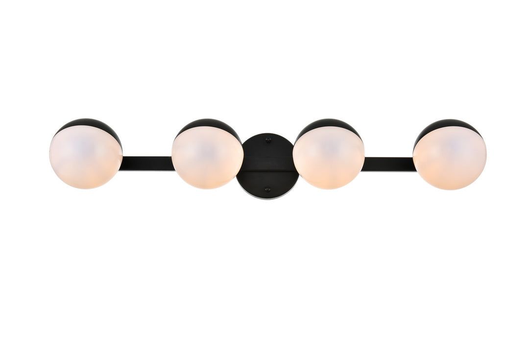Steel Frame with Frosted White Acrylic Globe Vanity Light