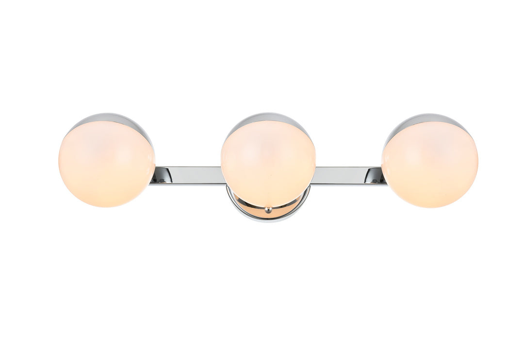 Steel Frame with Frosted White Acrylic Globe Vanity Light