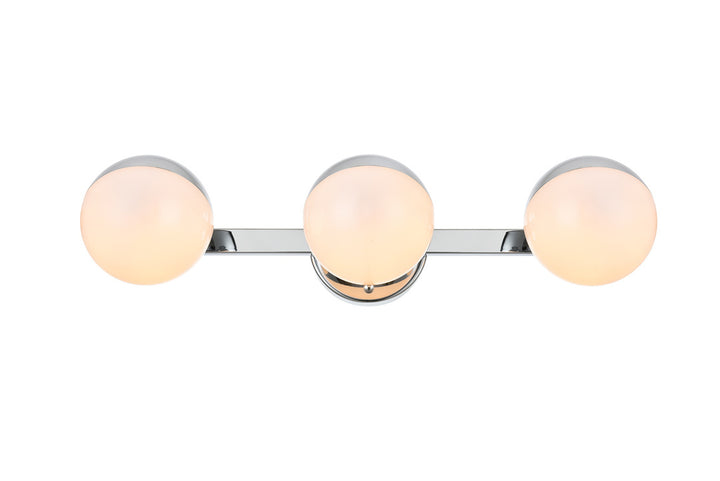 Steel Frame with Frosted White Acrylic Globe Vanity Light
