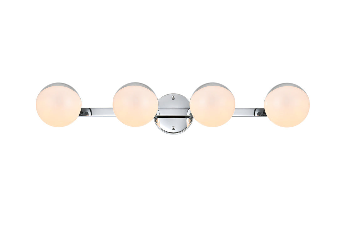 Steel Frame with Frosted White Acrylic Globe Vanity Light
