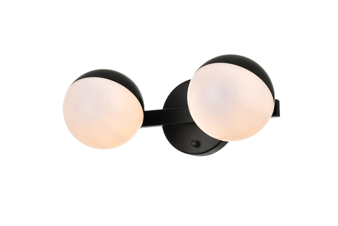 Steel Frame with Frosted White Acrylic Globe Vanity Light