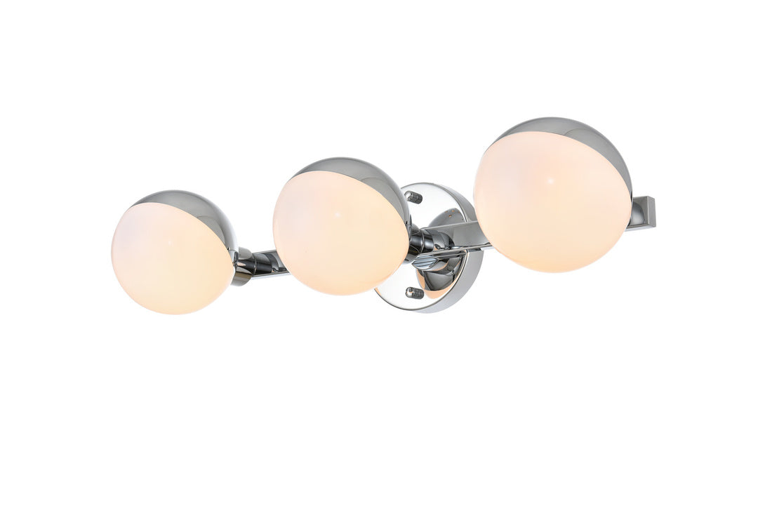 Steel Frame with Frosted White Acrylic Globe Vanity Light