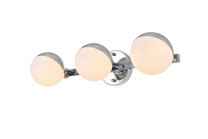 Steel Frame with Frosted White Acrylic Globe Vanity Light