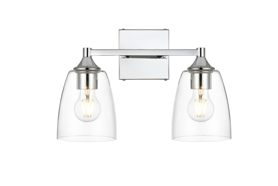Steel Frame with Clear Glass Shade Vanity Light