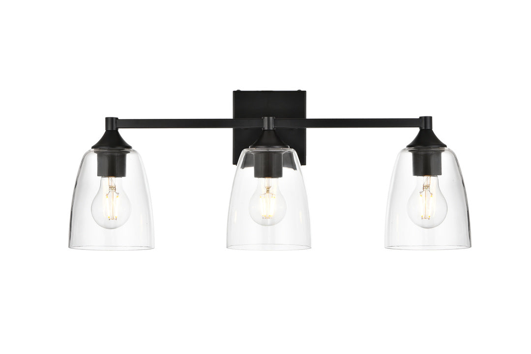 Steel Frame with Clear Glass Shade Vanity Light