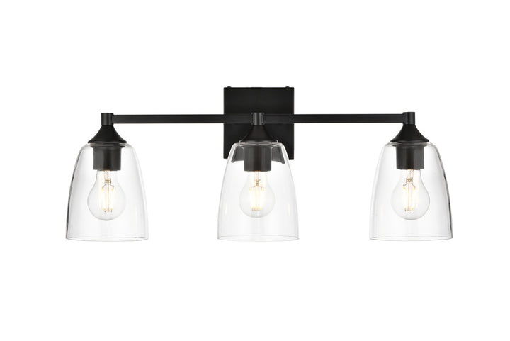 Steel Frame with Clear Glass Shade Vanity Light