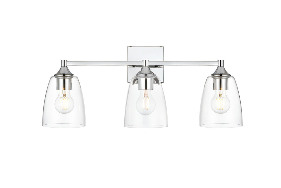 Steel Frame with Clear Glass Shade Vanity Light