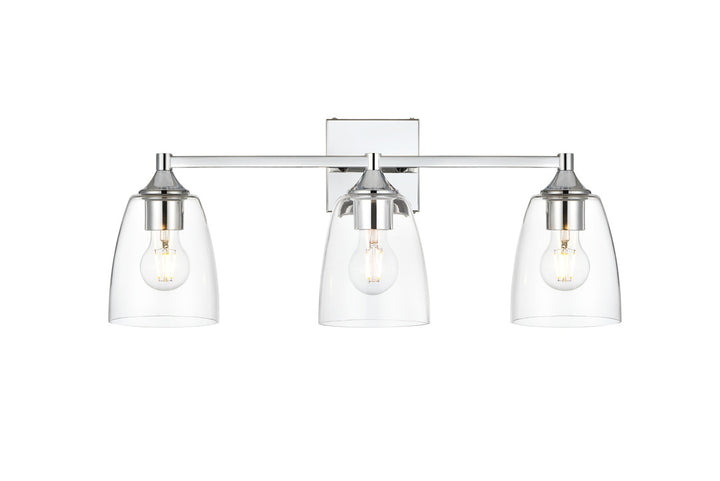 Steel Frame with Clear Glass Shade Vanity Light