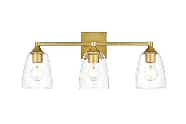 Steel Frame with Clear Glass Shade Vanity Light