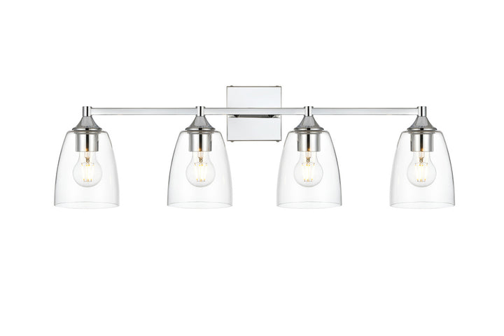 Steel Frame with Clear Glass Shade Vanity Light