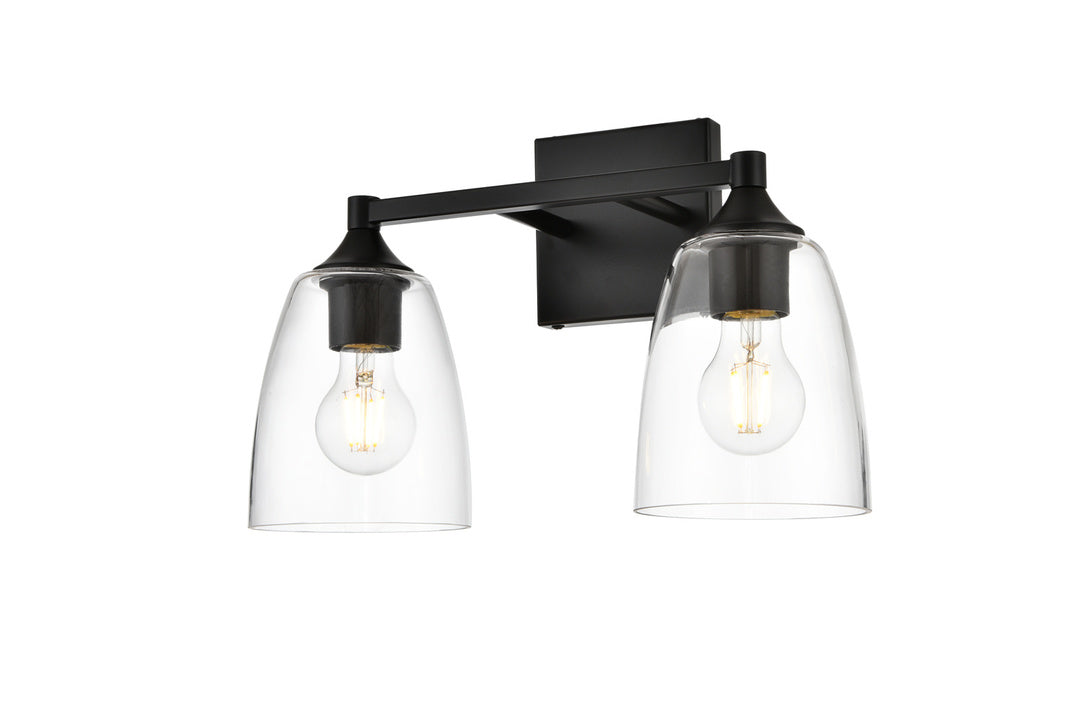 Steel Frame with Clear Glass Shade Vanity Light
