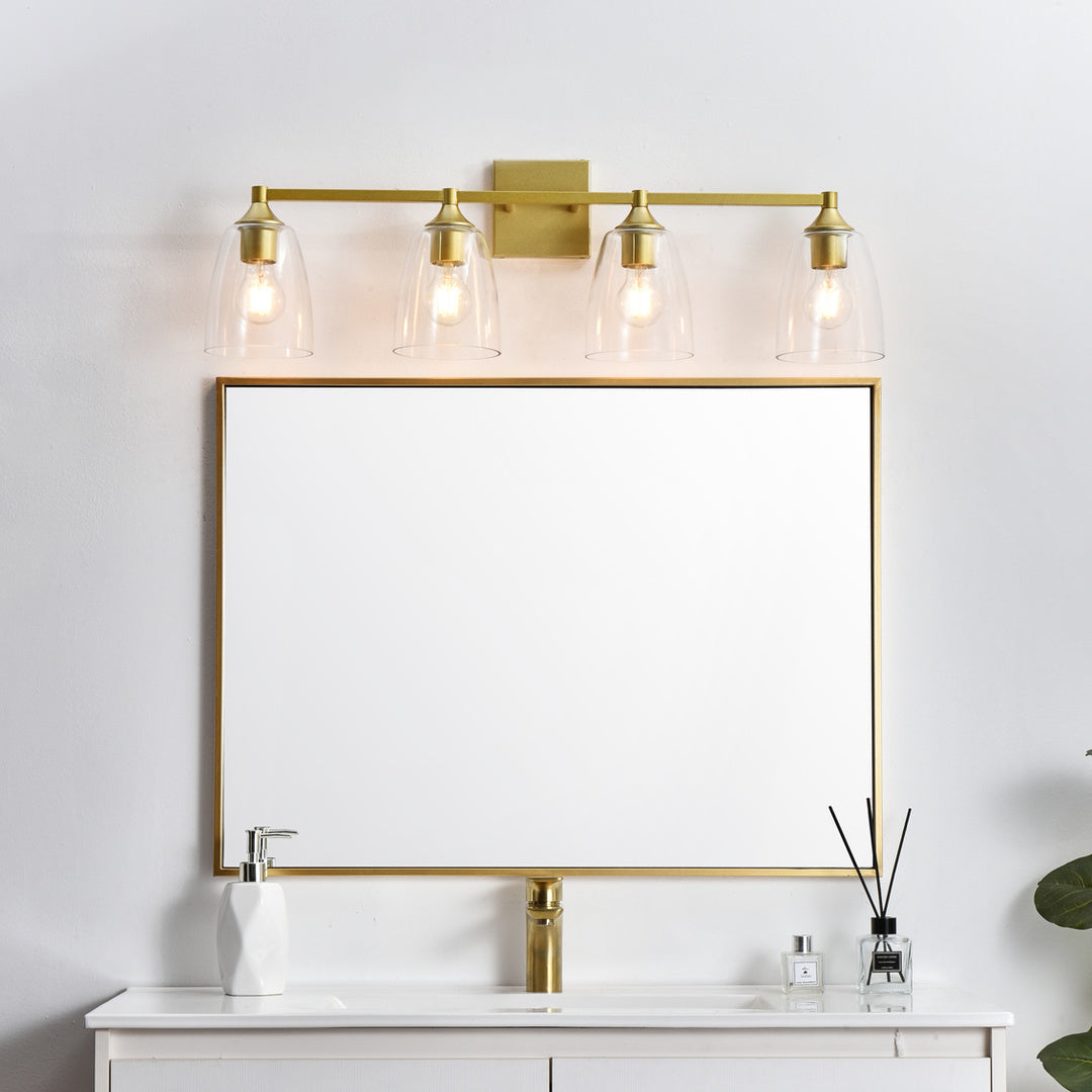 Steel Frame with Clear Glass Shade Vanity Light