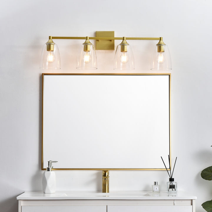 Steel Frame with Clear Glass Shade Vanity Light
