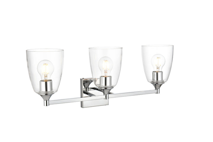 Steel Frame with Clear Glass Shade Vanity Light
