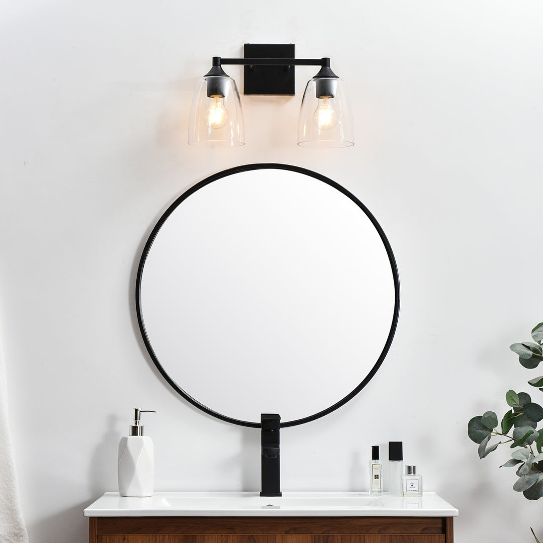 Steel Frame with Clear Glass Shade Vanity Light