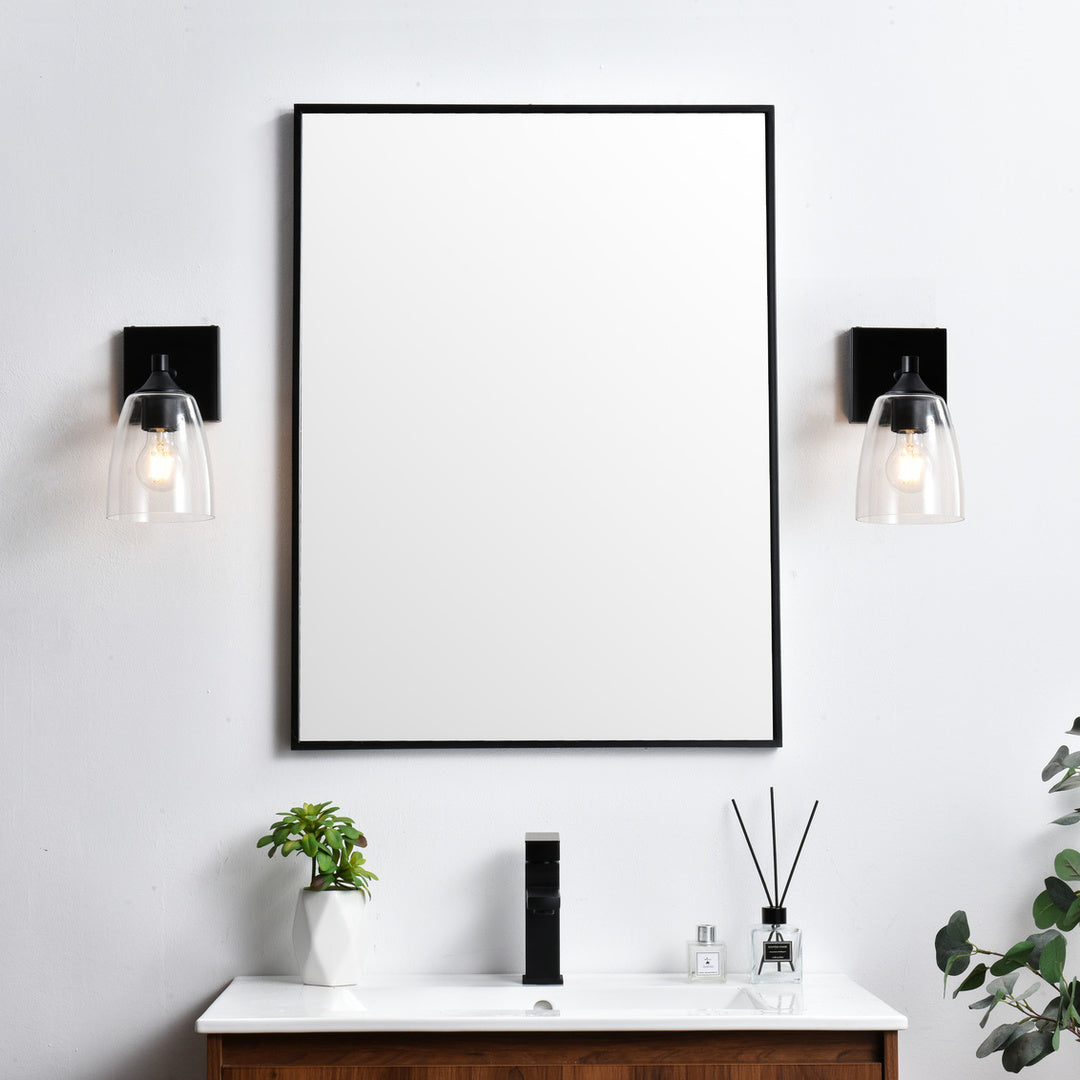 Steel Frame with Clear Glass Shade Wall Sconce by Living District - view 7