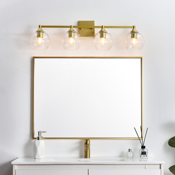 Steel Frame with Clear Glass Shade Vanity Light