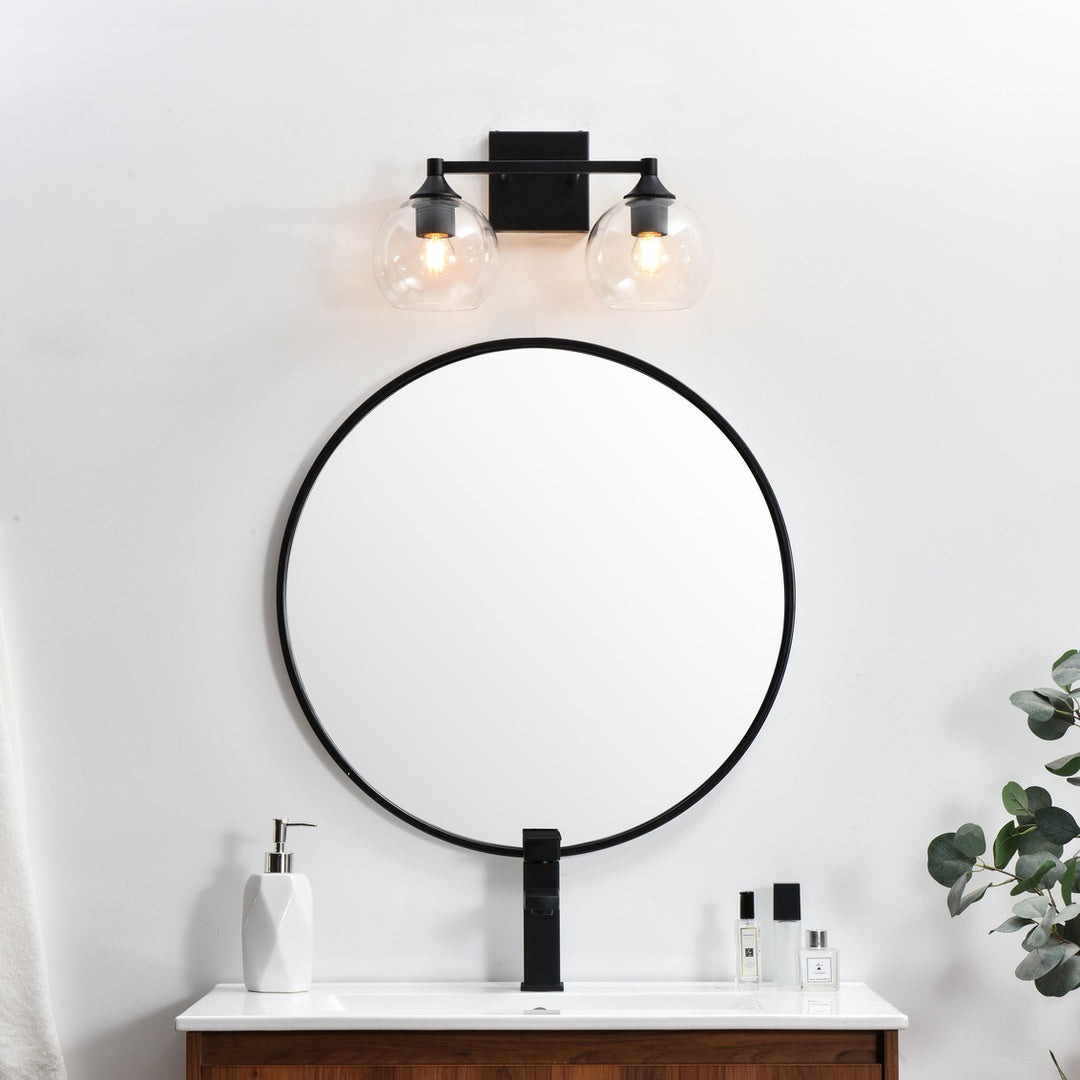 Steel Frame with Clear Glass Shade Vanity Light