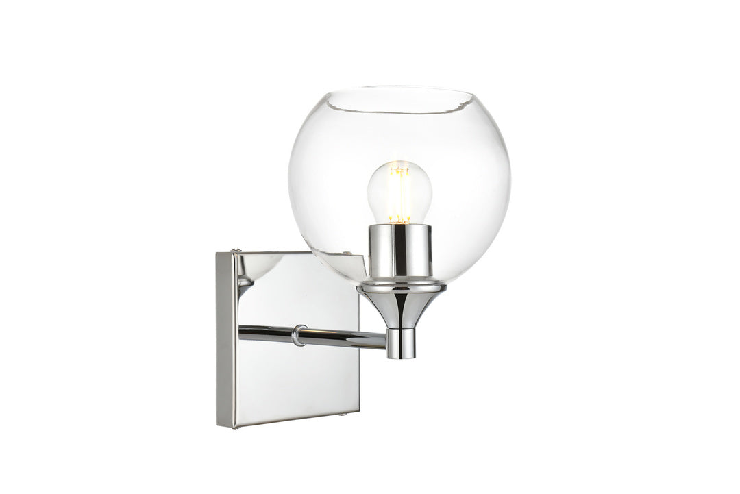 Steel Frame with Clear Glass Shade Wall Sconce