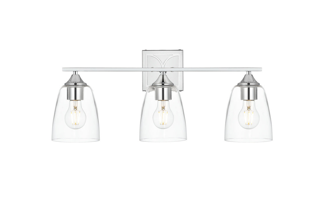 Steel Frame with Clear Glass Shade Vanity Light