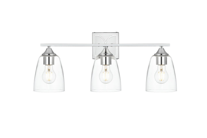 Steel Frame with Clear Glass Shade Vanity Light