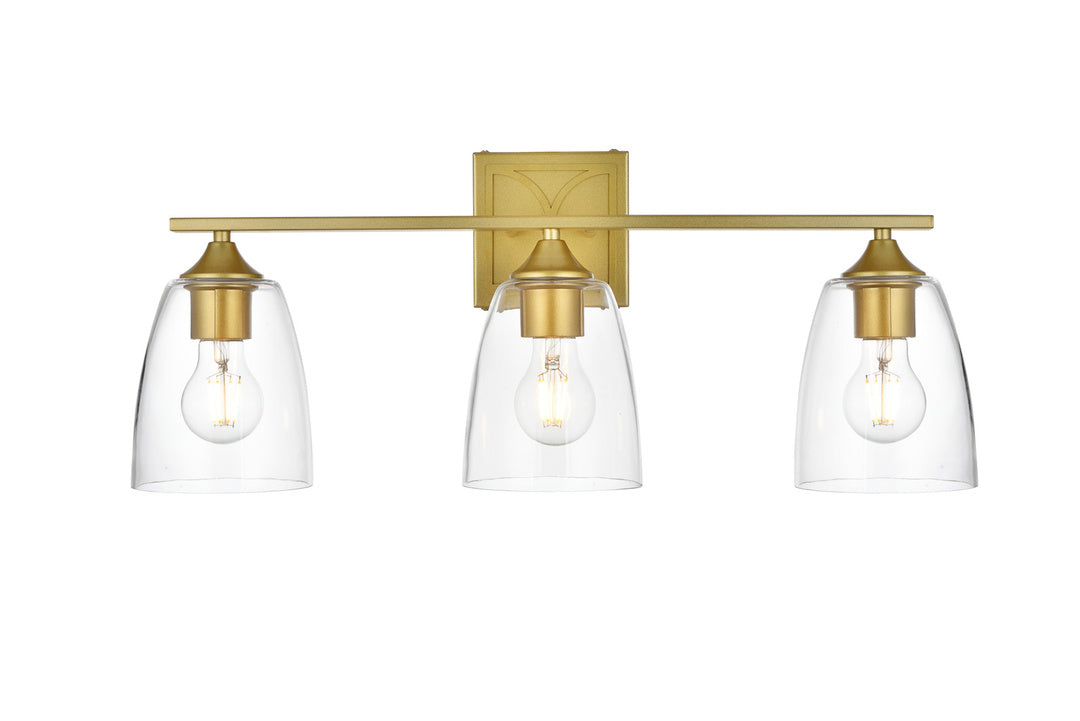 Steel Frame with Clear Glass Shade Vanity Light