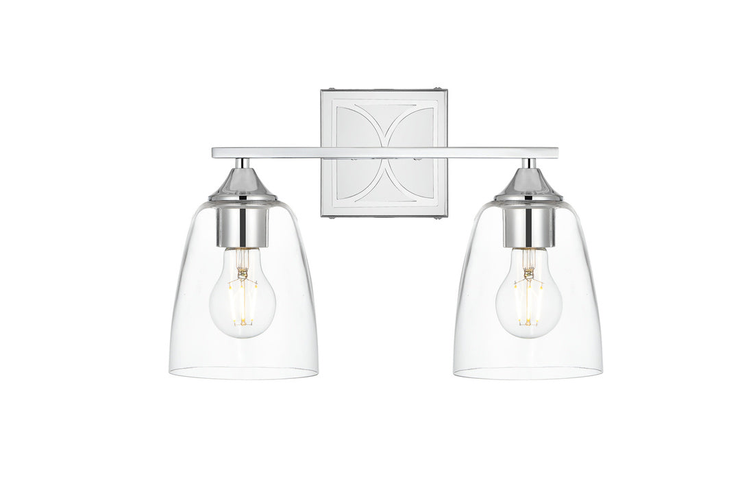 Steel Frame with Clear Glass Shade Vanity Light