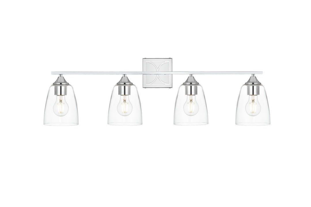 Steel Frame with Clear Glass Shade Vanity Light