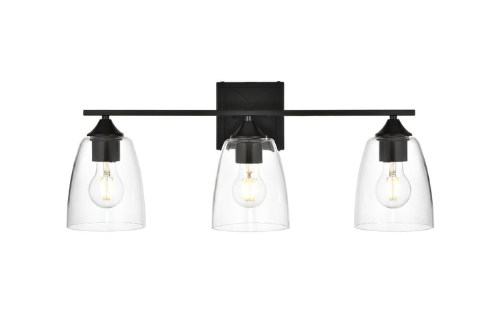 Steel Frame with Clear Glass Shade Vanity Light