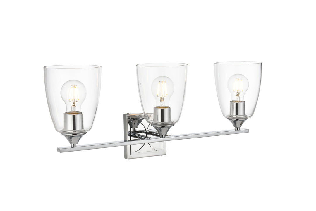 Steel Frame with Clear Glass Shade Vanity Light