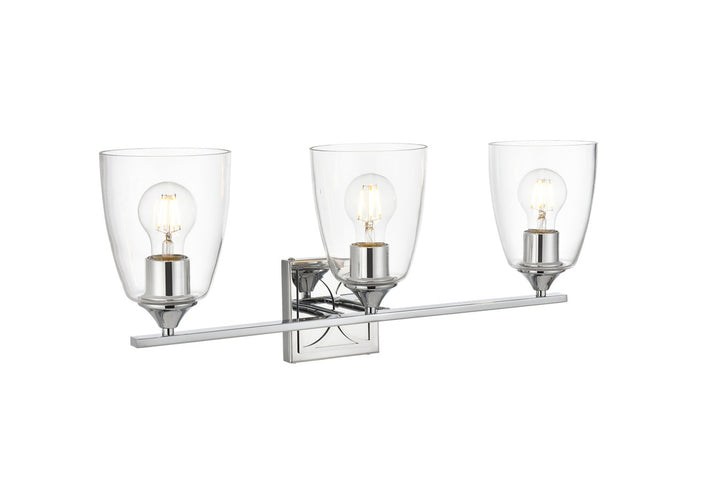 Steel Frame with Clear Glass Shade Vanity Light