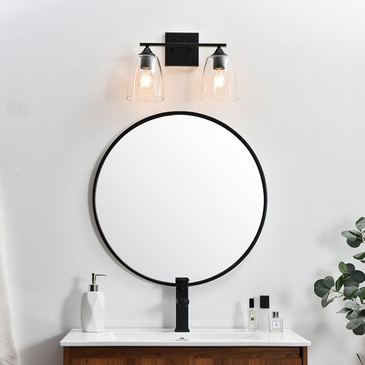 Steel Frame with Clear Glass Shade Vanity Light