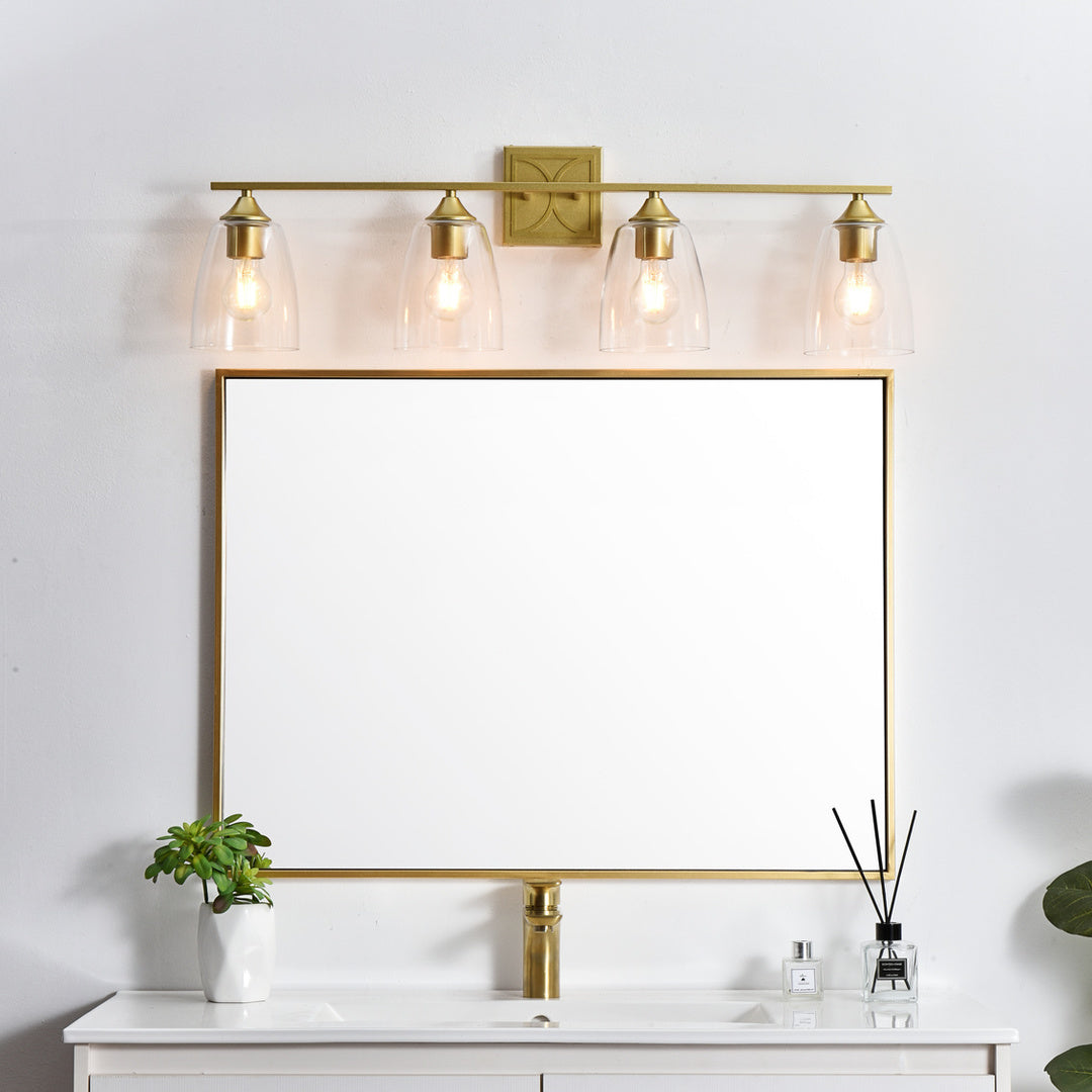 Steel Frame with Clear Glass Shade Vanity Light