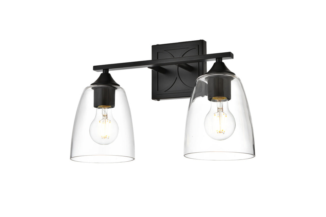 Steel Frame with Clear Glass Shade Vanity Light