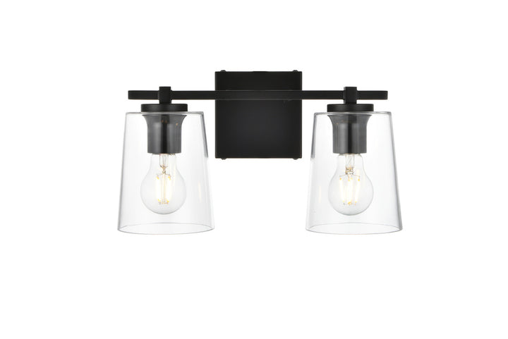Steel Frame with Clear Glass Shade Vanity Light
